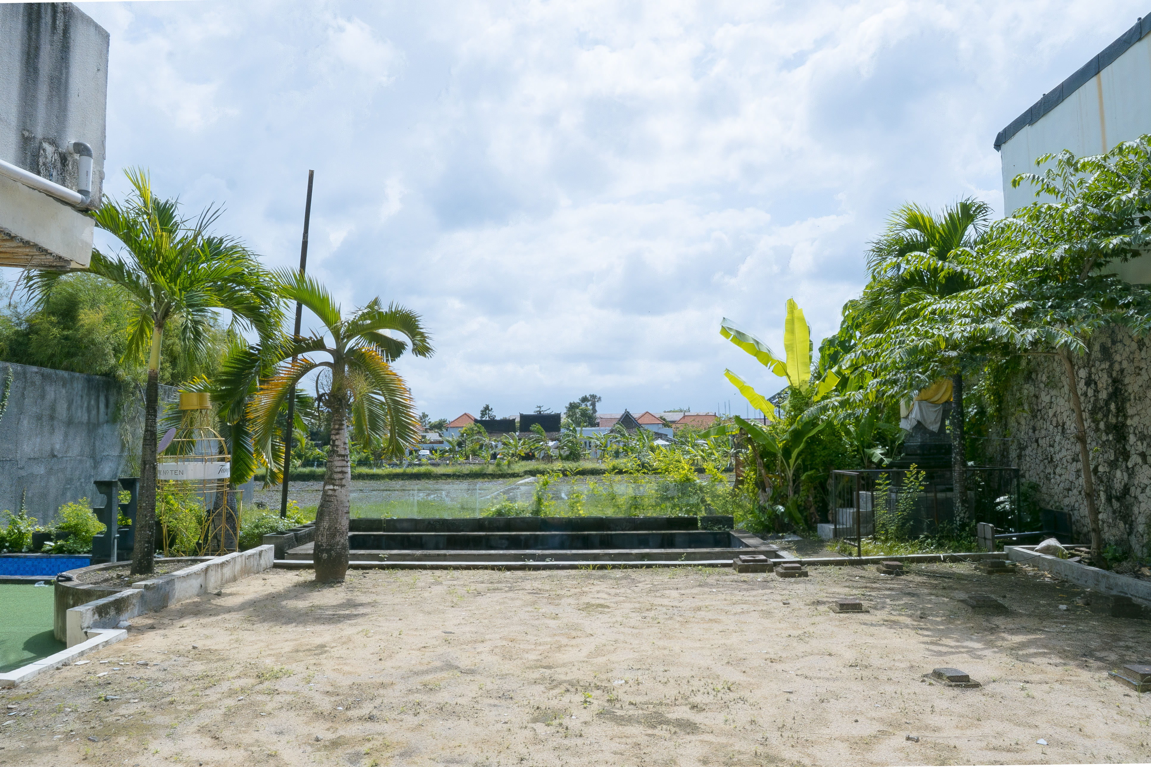 Outdoor area with rice field views